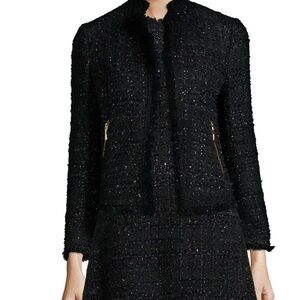 kate spade Black and Gold Blazer with Textured Fabric